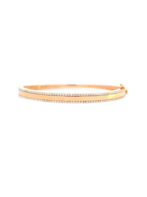 0.80ct Diamond 14K Gold Bangle Bracelet made by Wish Fine Jewelry
