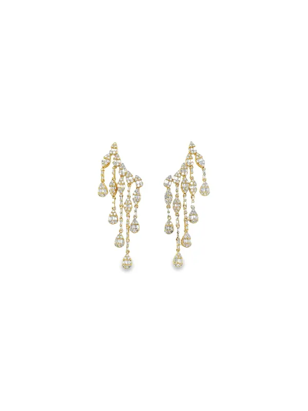 2.40ct Diamond 14K Cascade Earrings made by Wish Fine Jewelry