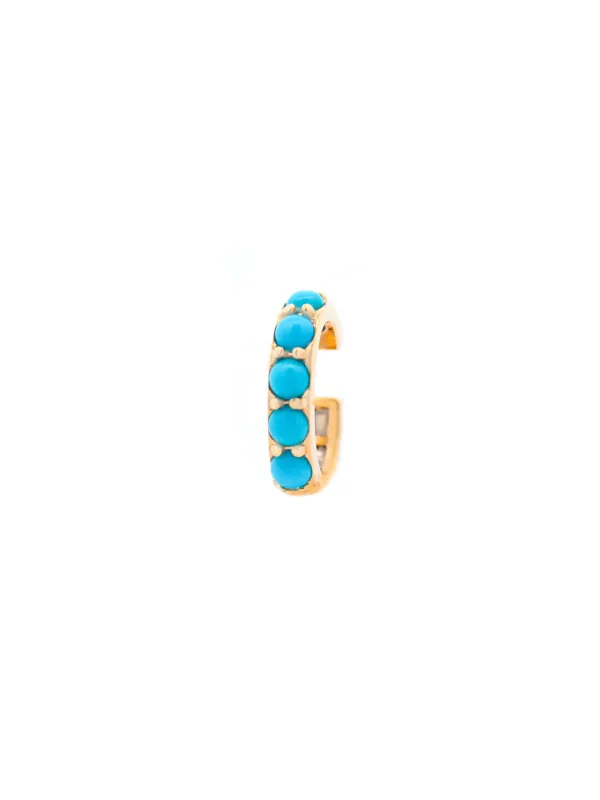 Turquoise 14K Gold Ear Cuff made by Wish Fine Jewelry