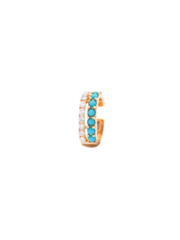 Turquoise 14K Gold Ear Cuff made by Wish Fine Jewelry
