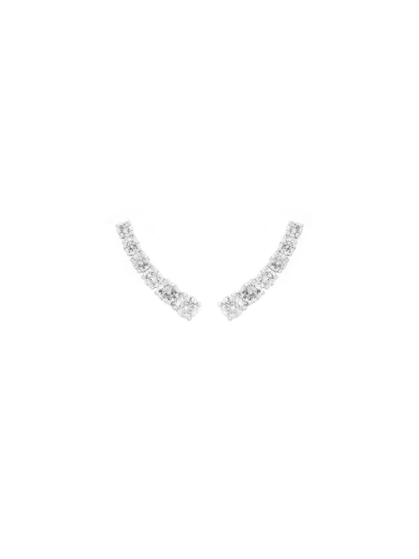 0.89ct Diamond 18K Gold Climber Earrings made by Wish Fine Jewelry