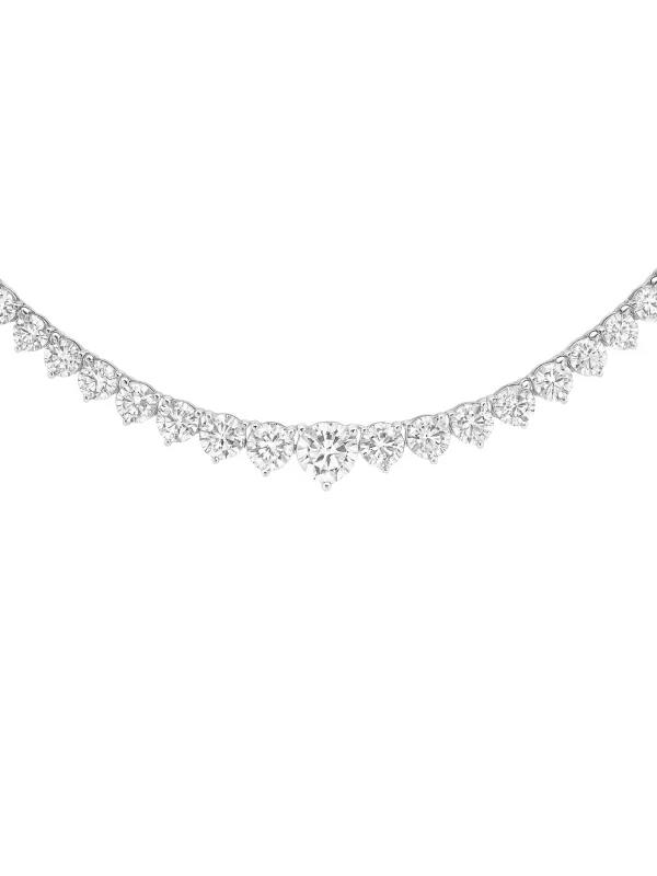 26.87ct Diamond 18K Gold Graduated Tennis Necklace made by Wish Fine Jewelry
