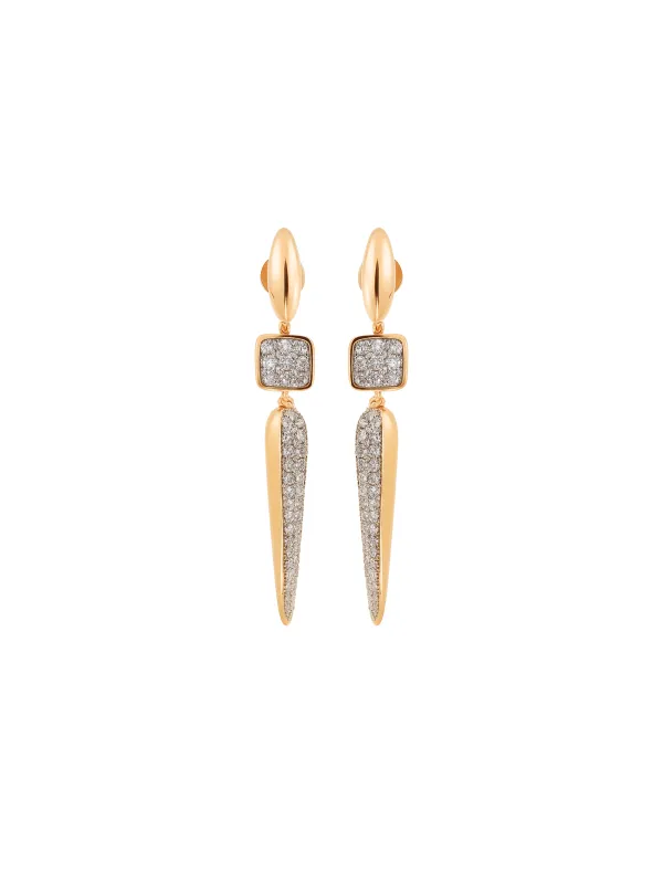 2.88ct Diamond 14K Gold Drop Earrings made by Wish Fine Jewelry
