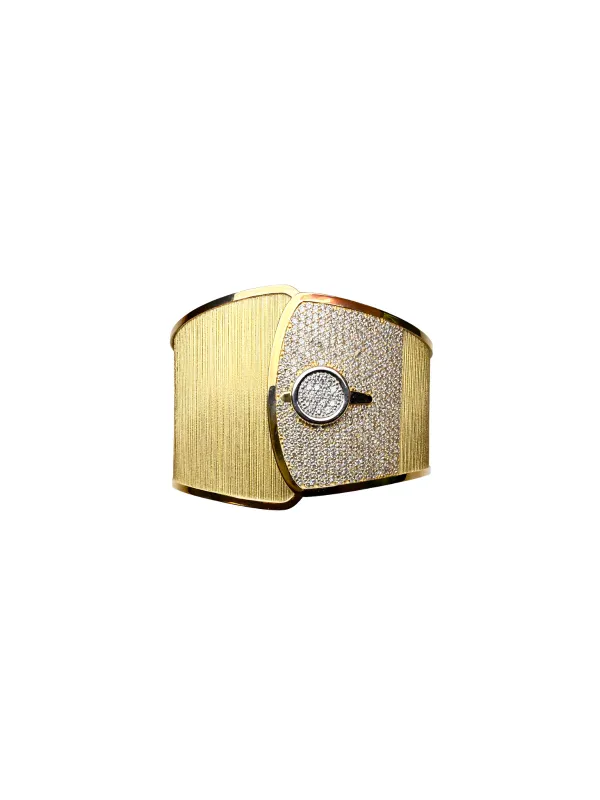 4.55ct Diamond 14K Gold Statement Bangle Bracelet made by Wish Fine Jewelry