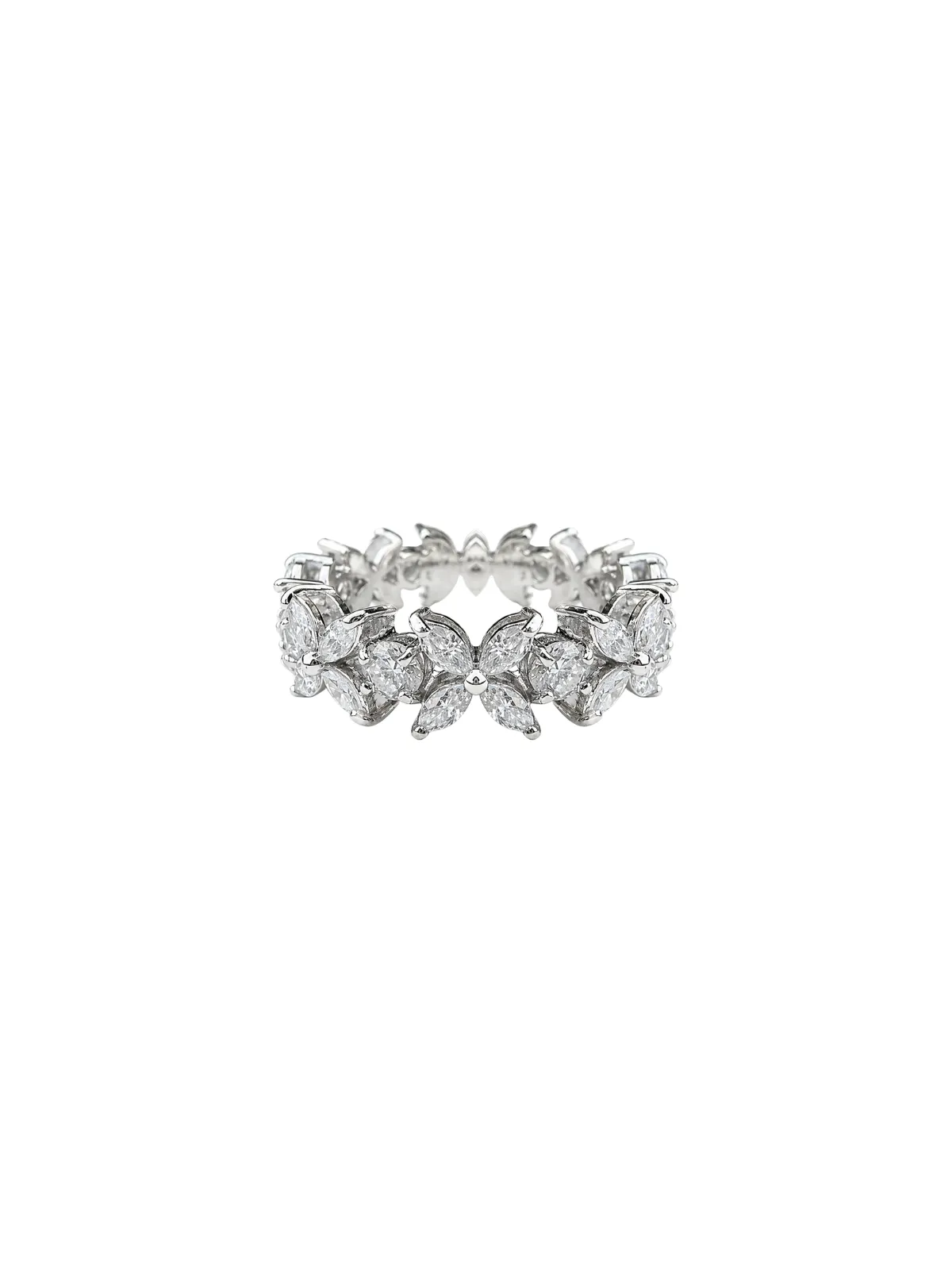 2.12ct Diamond 18K Gold Flower Band Ring sold by Wish Fine Jewelry
