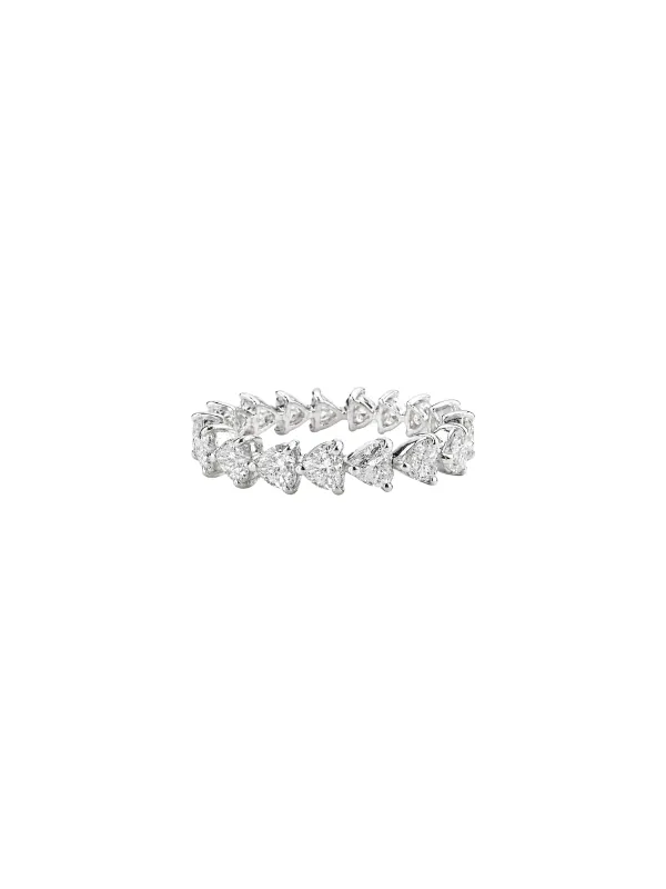 2.78ct Diamond 18K Gold Heart Eternity Ring made by Wish Fine Jewelry