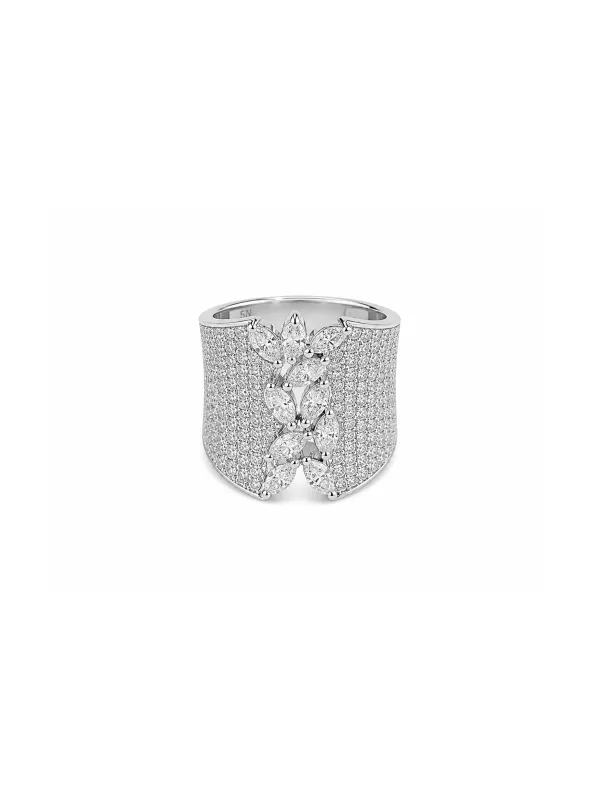 2.18ct Diamond 14K Gold Pave Statement Ring made by Wish Fine Jewelry