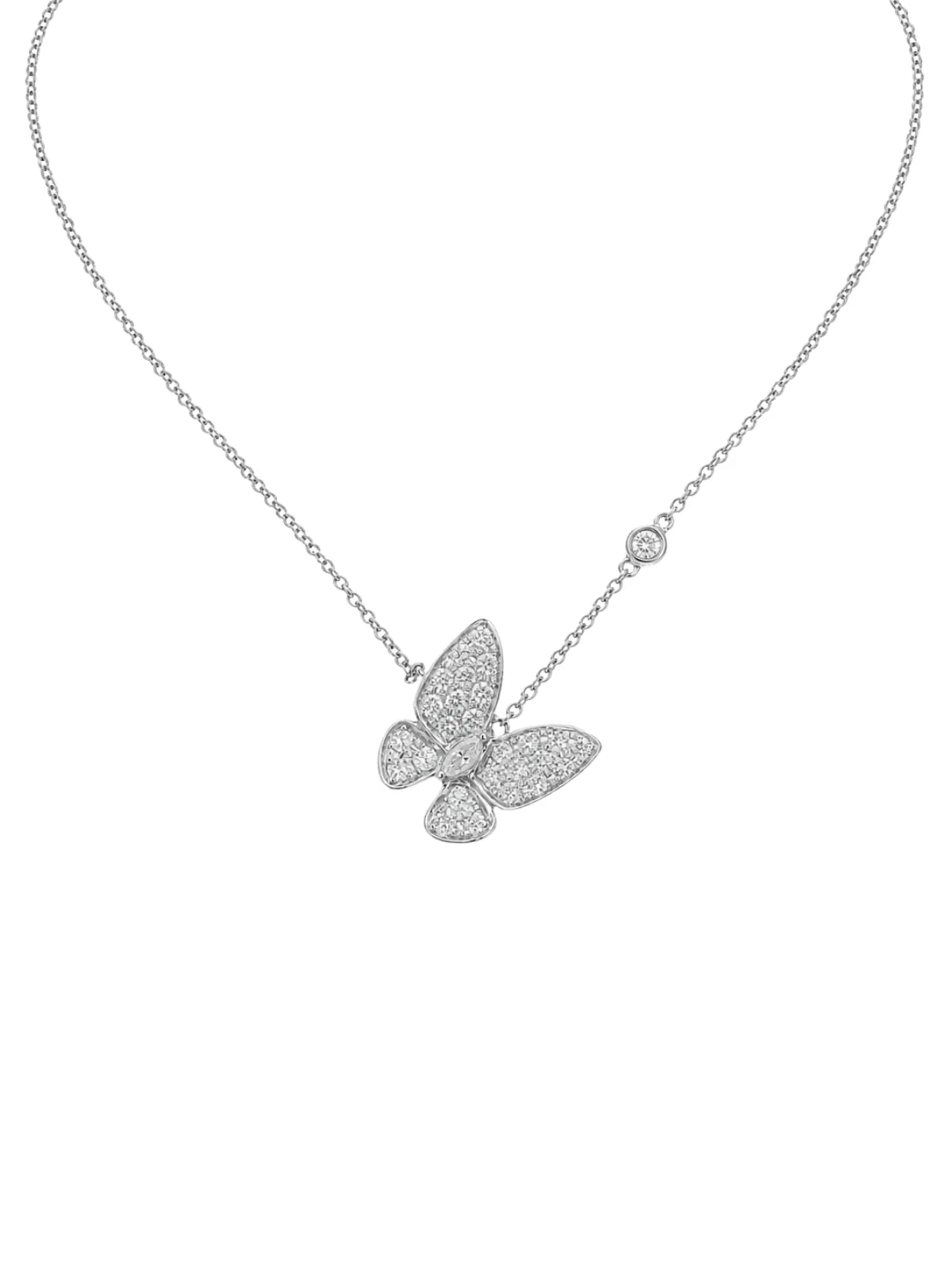 0.81ct Diamond 18K Gold Butterfly Pendant Necklace sold by Wish Fine Jewelry