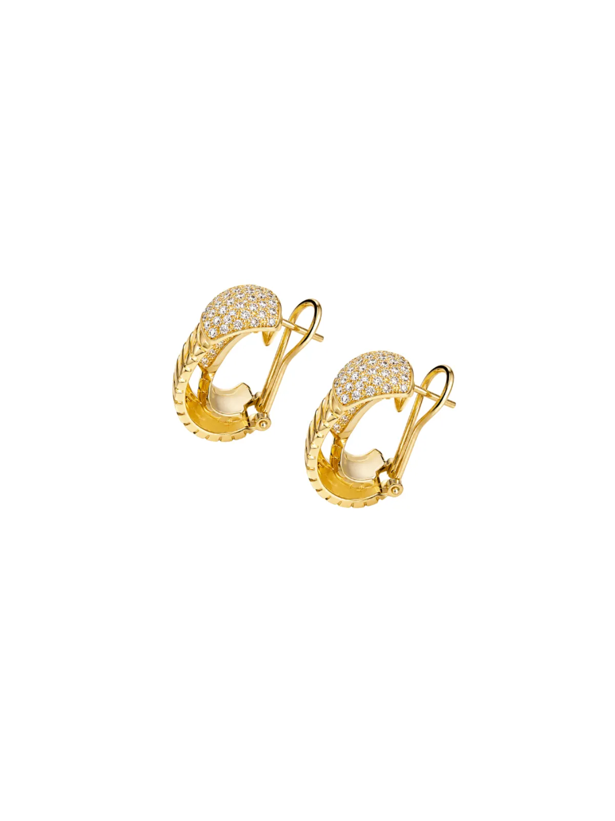 1.75ct Diamond 18K Italian Gold Double Hoop Earrings sold by Wish Fine Jewelry product image thumbnail 2