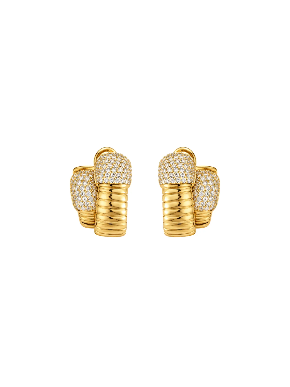 1.75ct Diamond 18K Italian Gold Double Hoop Earrings sold by Wish Fine Jewelry