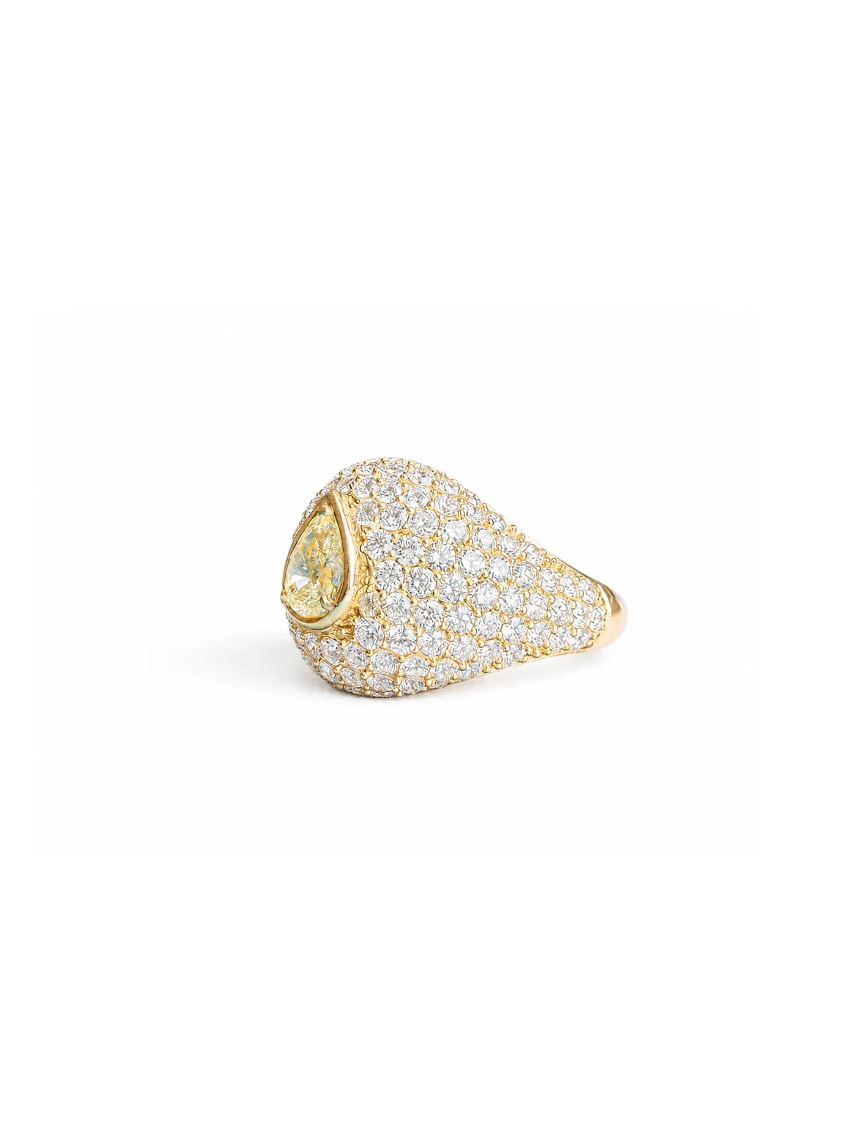 2.41ct Diamond 18K Gold Pave Pear Ring sold by Wish Fine Jewelry product image thumbnail 2