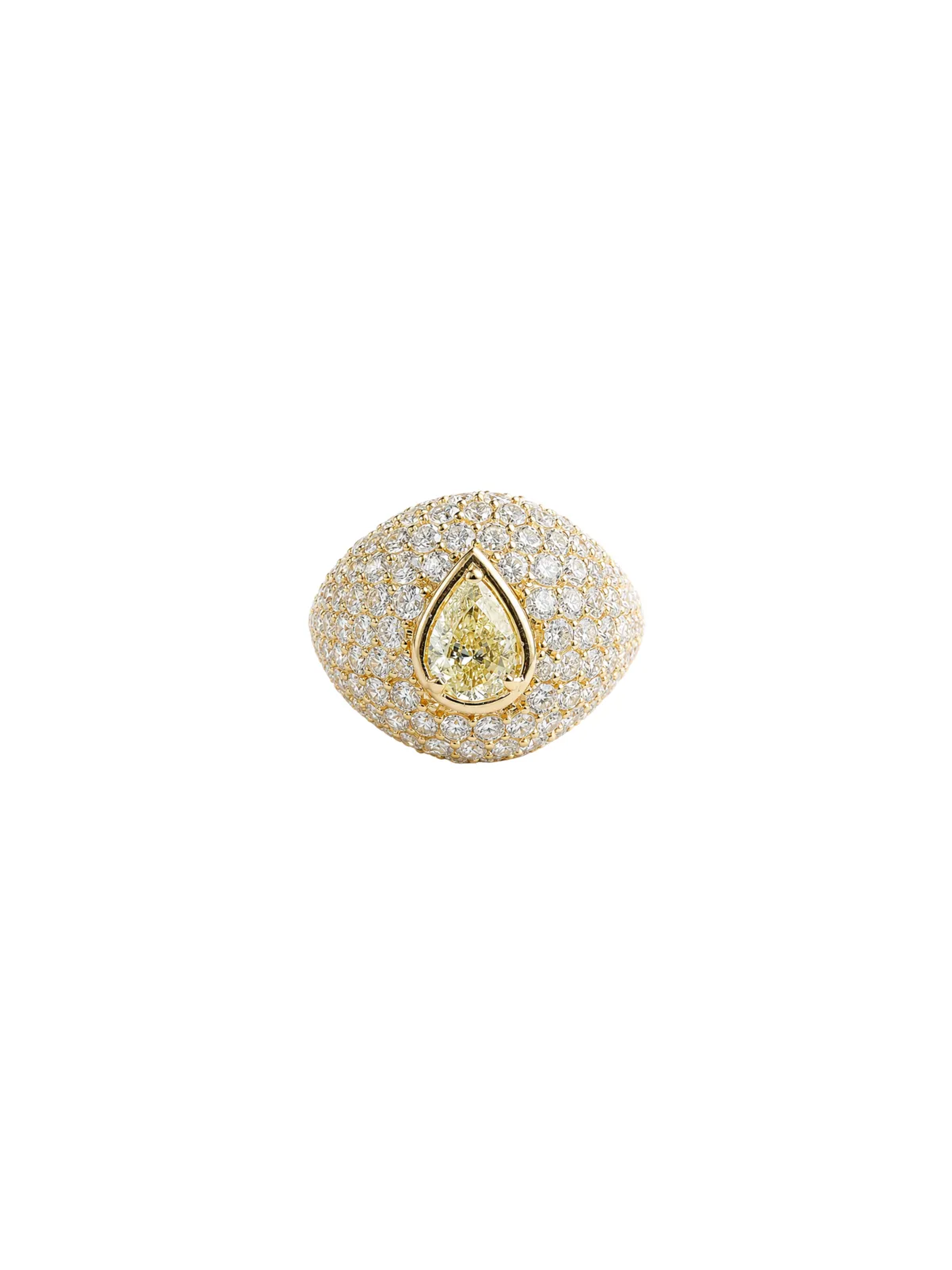 2.41ct Diamond 18K Gold Pave Pear Ring sold by Wish Fine Jewelry