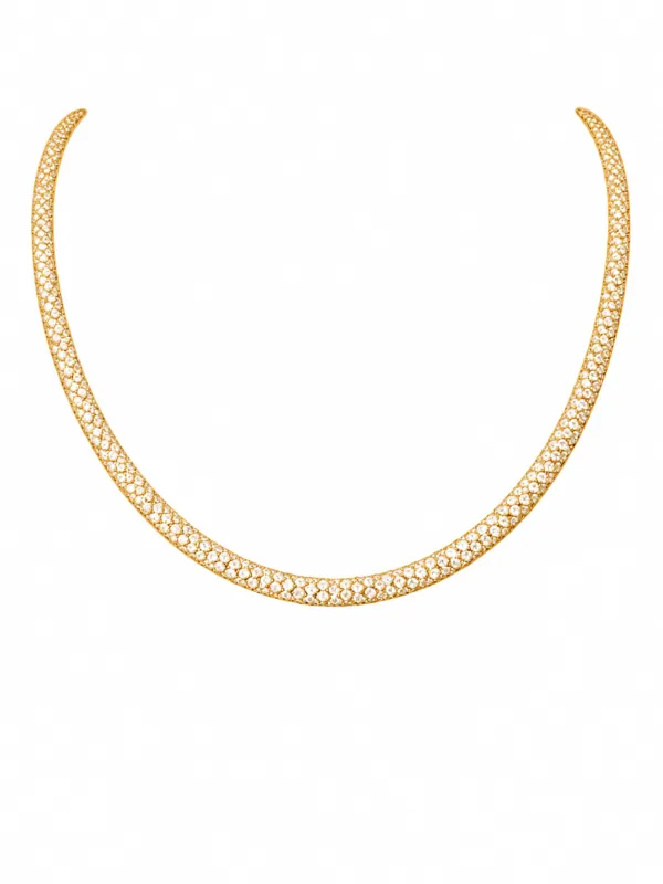 21.91ct Diamond 18K Gold Rope Necklace made by Wish Fine Jewelry