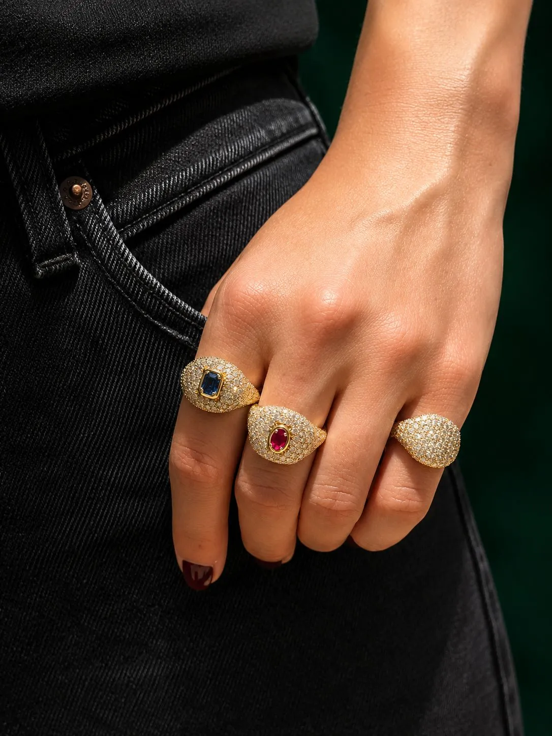 2.70ct Diamond Ruby 18K Gold Pave Ring sold by Wish Fine Jewelry product image thumbnail 2