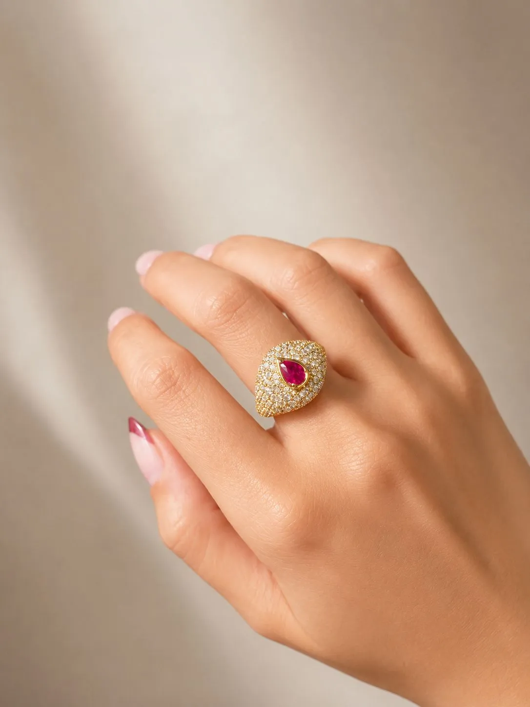 2.47ct Diamond Ruby 18K Gold Pave Ring sold by Wish Fine Jewelry product image thumbnail 3