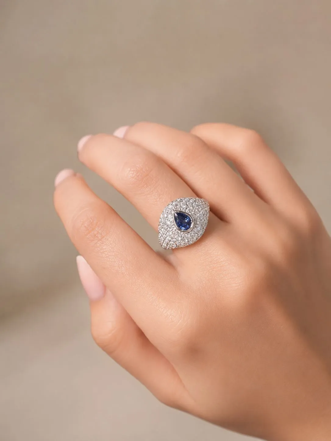 2.39ct Diamond Sapphire 18K Gold Pave Ring sold by Wish Fine Jewelry product image thumbnail 5