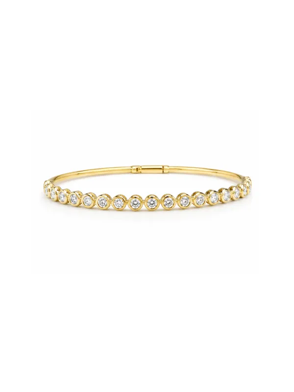 0.83ct Diamond 14K Gold Flexible Tennis Bangle Bracelet made by Wish Fine Jewelry