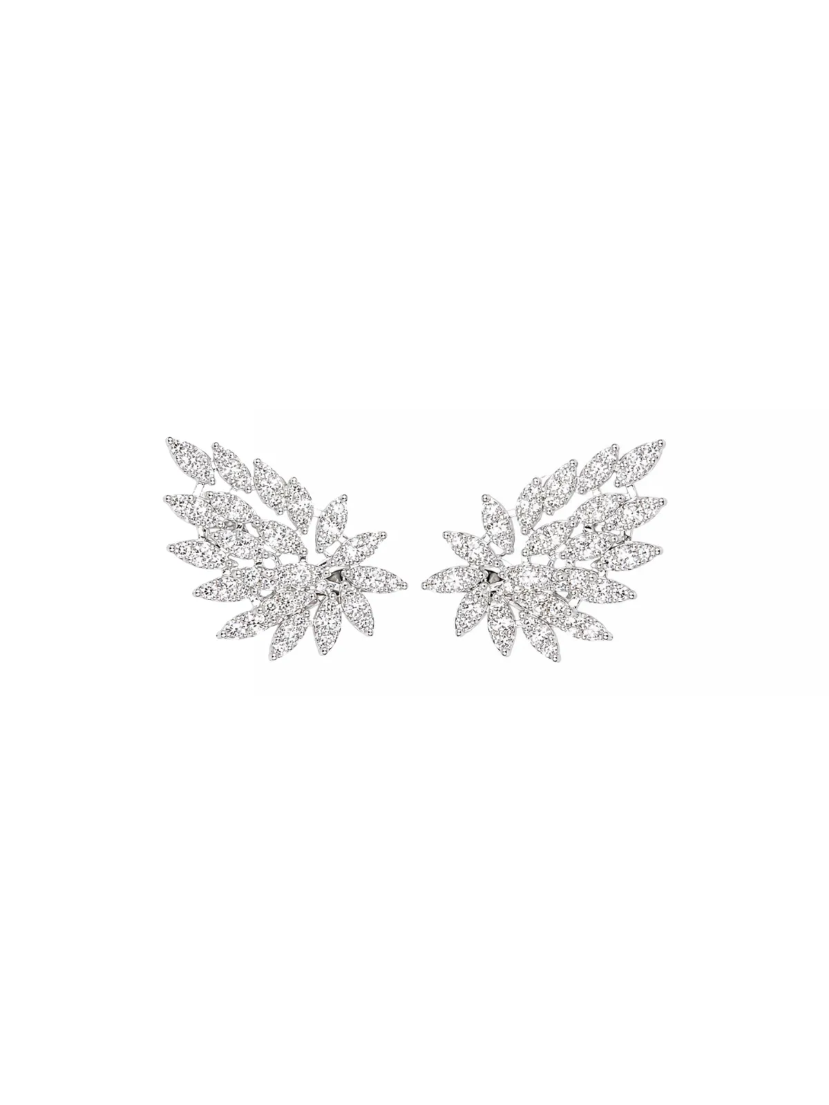 1.39ct Diamond 18K Gold Leaf Cluster Earrings sold by Wish Fine Jewelry