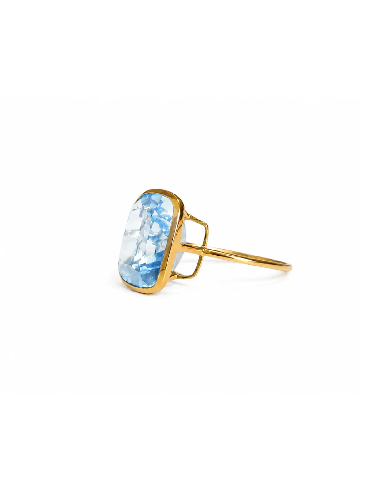 11.59ct Blue Topaz 18K Gold Cocktail Ring sold by Wish Fine Jewelry product image thumbnail 2