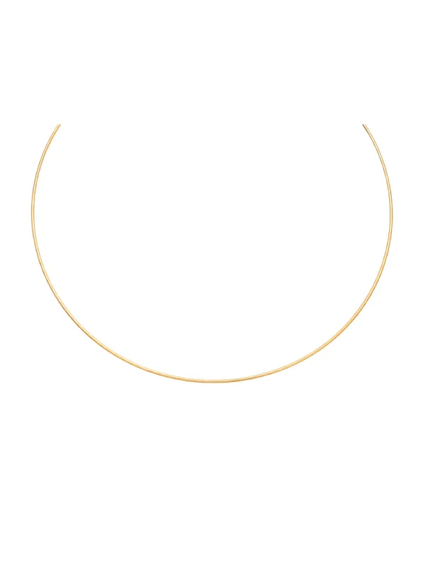 18K Gold Wire Collar Choker Necklace made by Wish Fine Jewelry