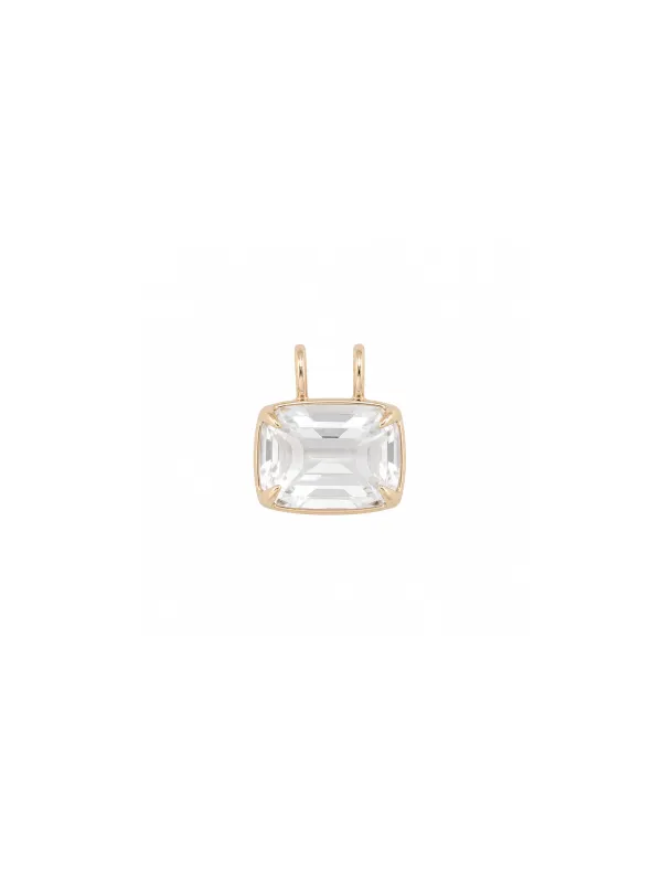 22.33ct White Topaz 18K Gold Cushion Statement Pendant made by Wish Fine Jewelry