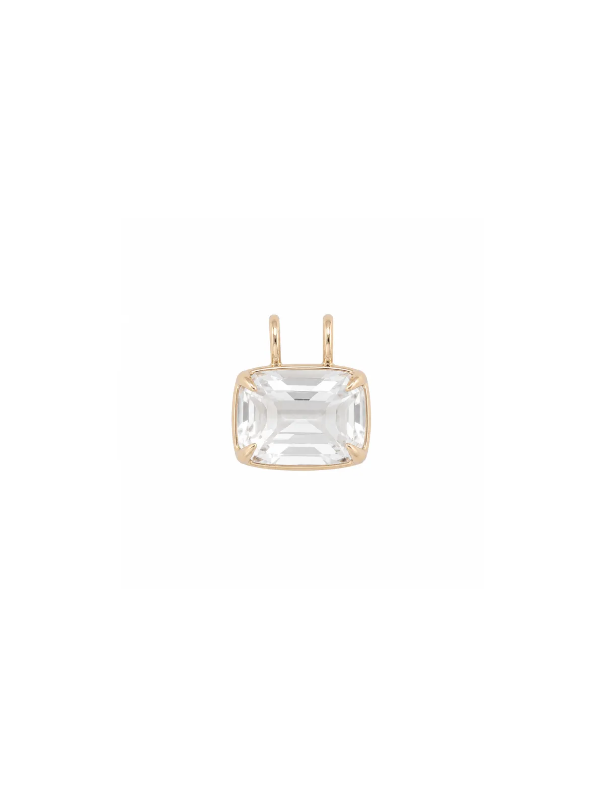 22.33ct White Topaz 18K Gold Cushion Statement Pendant sold by Wish Fine Jewelry