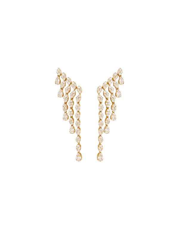 3.50ct Diamond 14K Gold Cascade Earrings made by Wish Fine Jewelry