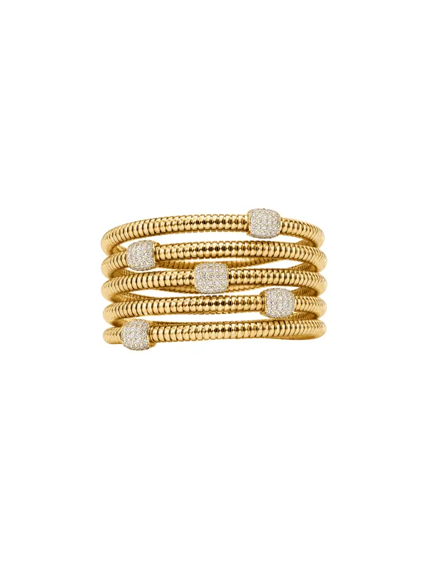 1.35ct Diamond 18K Italian Gold Multi Wrap Bracelet made by Wish Fine Jewelry