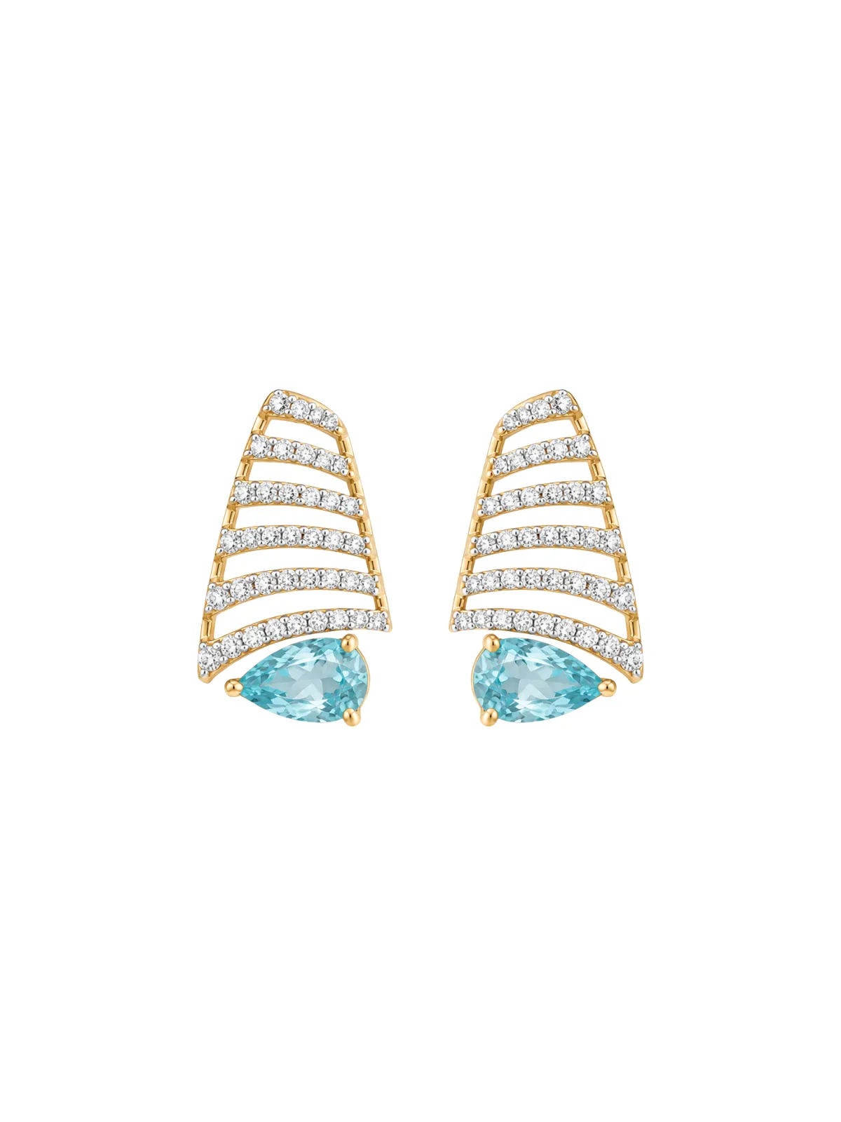 4.96ct Diamond Aquamarine 14K Gold Earrings sold by Wish Fine Jewelry
