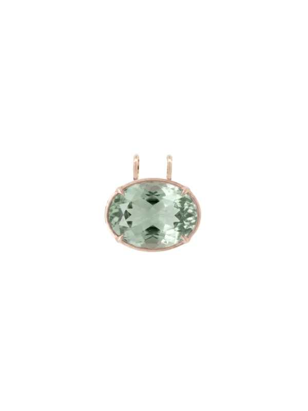 37.20ct Green Amethyst 18K Gold Large Statement Pendant made by Wish Fine Jewelry