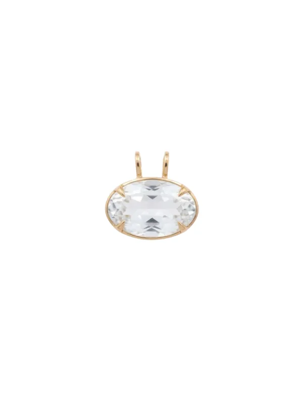28.10ct White Topaz 18K Gold Medium Statement Pendant made by Wish Fine Jewelry