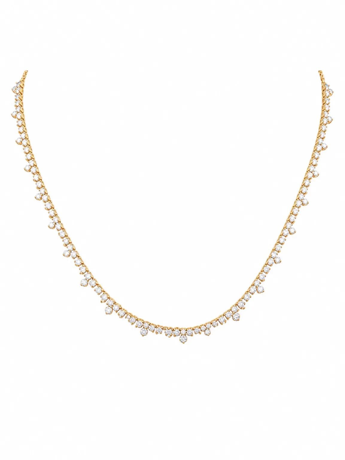 2.99ct Diamond 18K Gold Stationed Necklace sold by Wish Fine Jewelry product image thumbnail 2