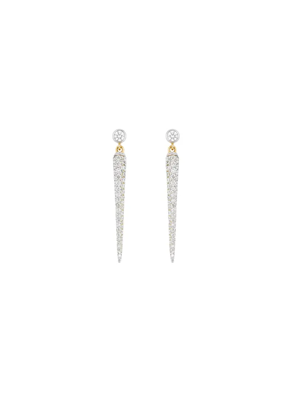 0.45ct Diamond 14K Gold Graduated Dangle Drop Earrings made by Wish Fine Jewelry
