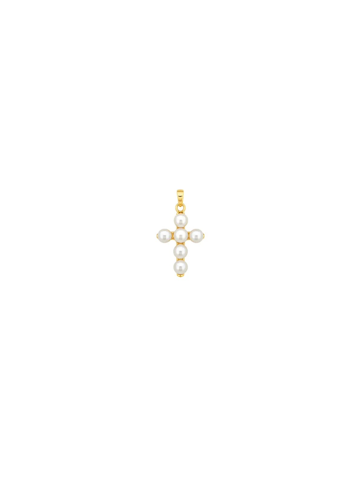 Pearl 14K Gold Cross Pendant sold by Wish Fine Jewelry