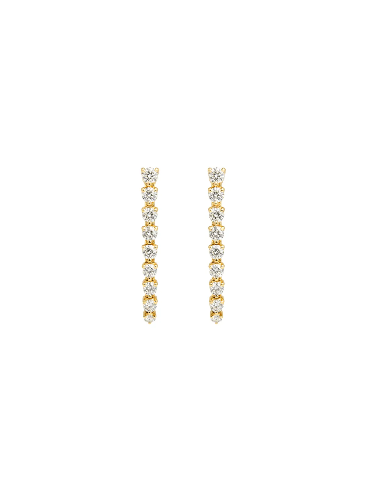 1.28ct Diamond 14K Gold Linear Drop Earrings sold by Wish Fine Jewelry