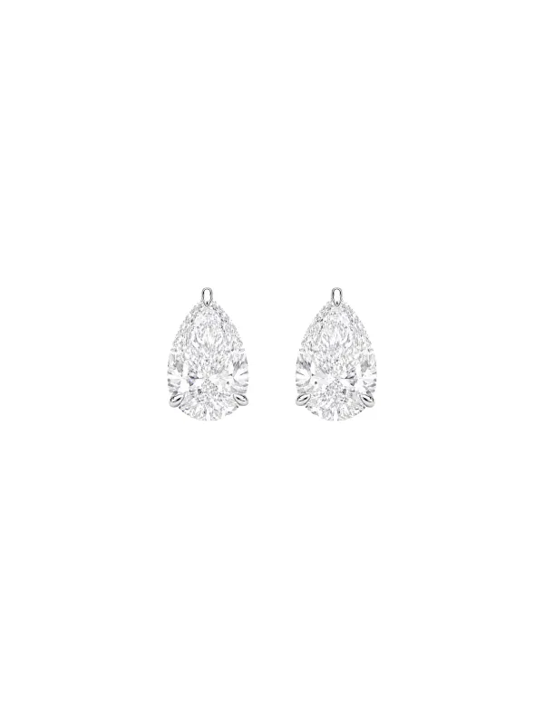 4.02ct Diamond 18K Gold Pear Stud Earrings made by Wish Fine Jewelry