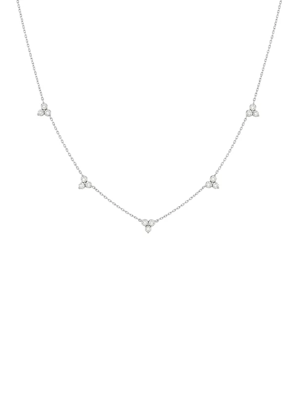 0.46ct Diamond 18K Gold Triple Stationed Necklace made by Wish Fine Jewelry