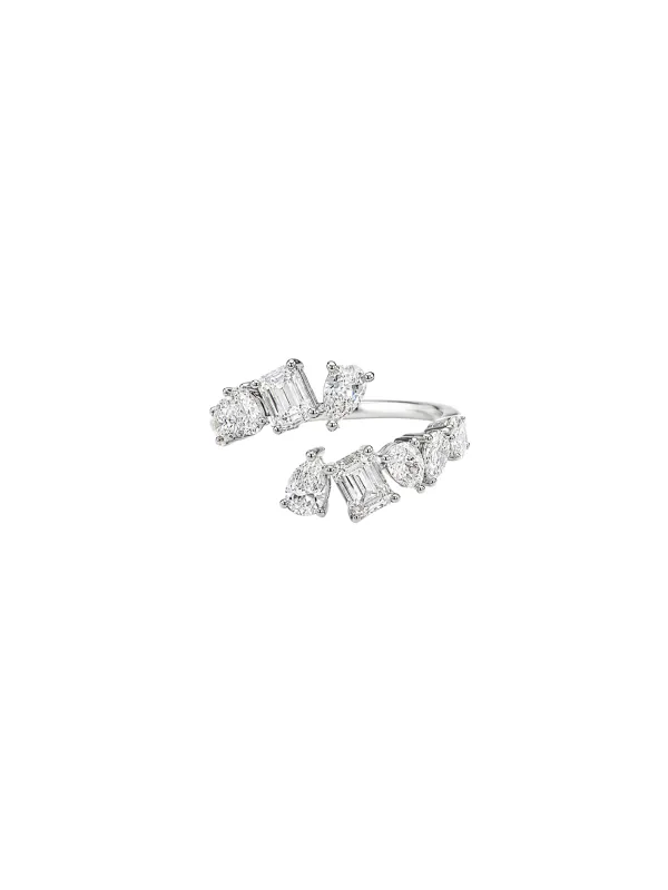1.64ct Diamond 18K Gold Multi Shape Bypass Ring made by Wish Fine Jewelry