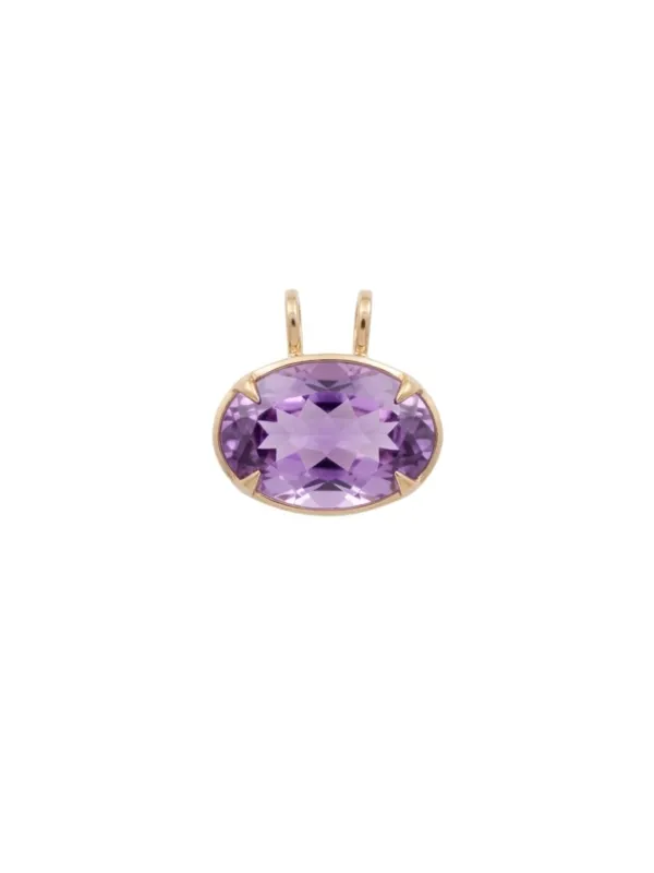 22.20ct Amethyst 18K Gold Medium Statement Pendant made by Wish Fine Jewelry