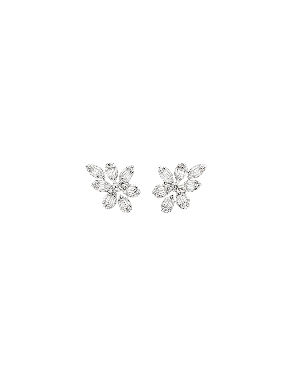0.56ct Diamond 18K Gold Leaf Illusion Cluster Earrings sold by Wish Fine Jewelry