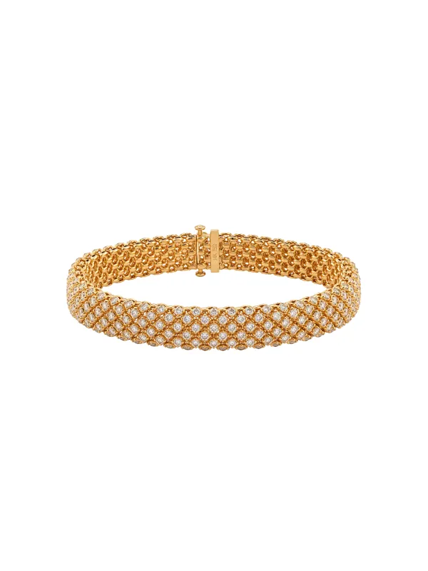 3.00ct Diamond 14K Gold Vintage Rope Bracelet made by Wish Fine Jewelry