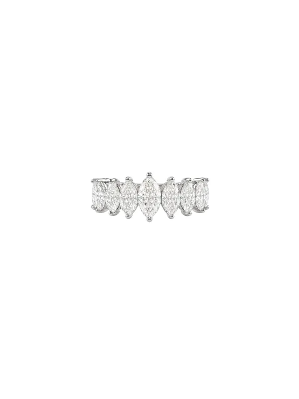 2.16ct Diamond 18K Gold Marquise Half Eternity Ring made by Wish Fine Jewelry