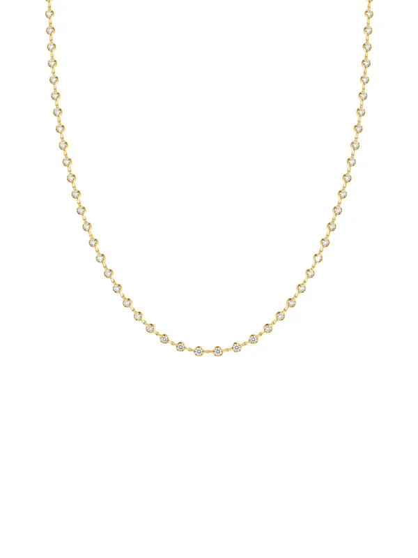 1.82ct Diamond 18K Gold Link Tennis Necklace made by Wish Fine Jewelry