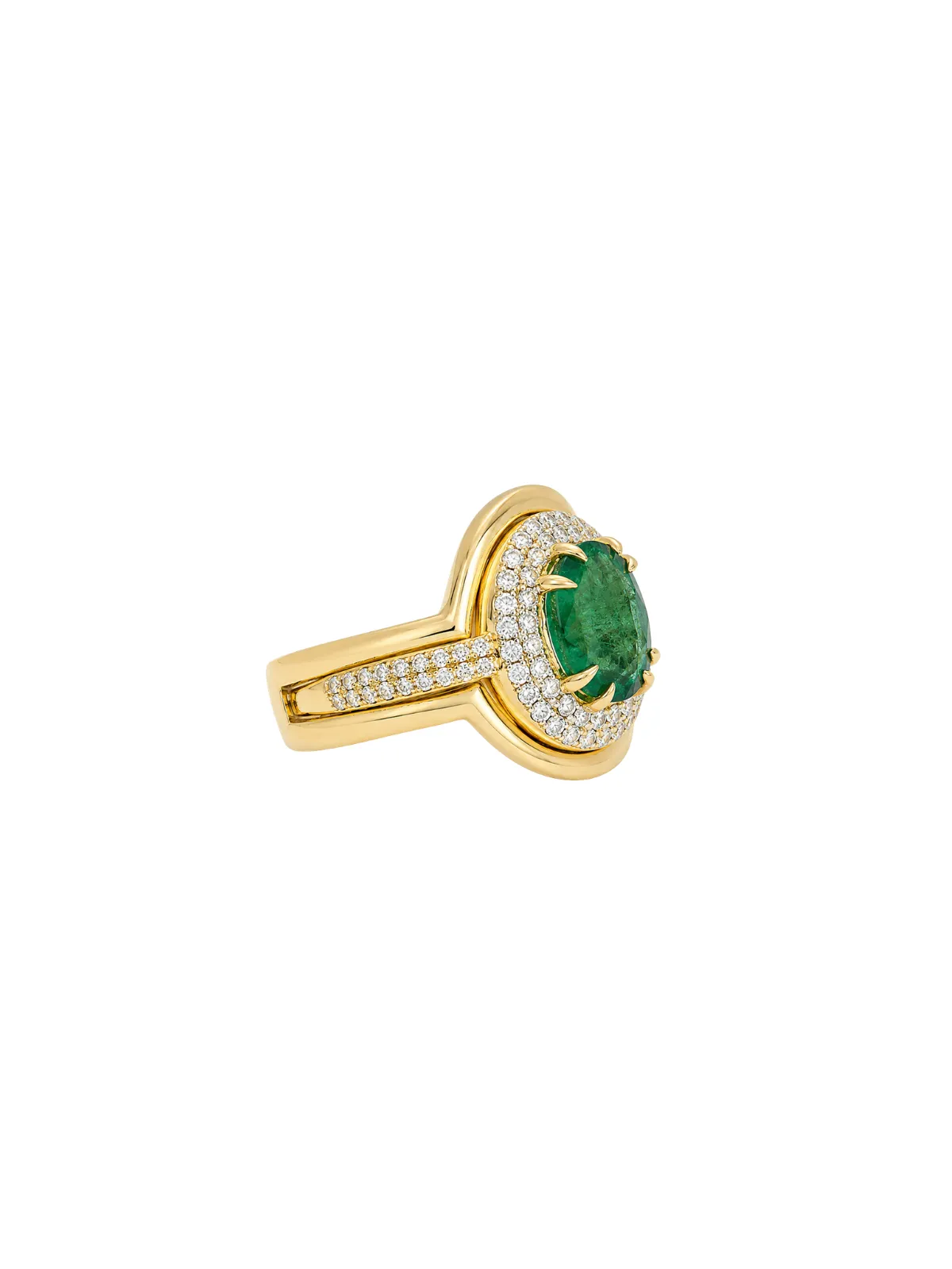 2.37ct Diamond Emerald 18K Gold Signet Ring sold by Wish Fine Jewelry product image thumbnail 2