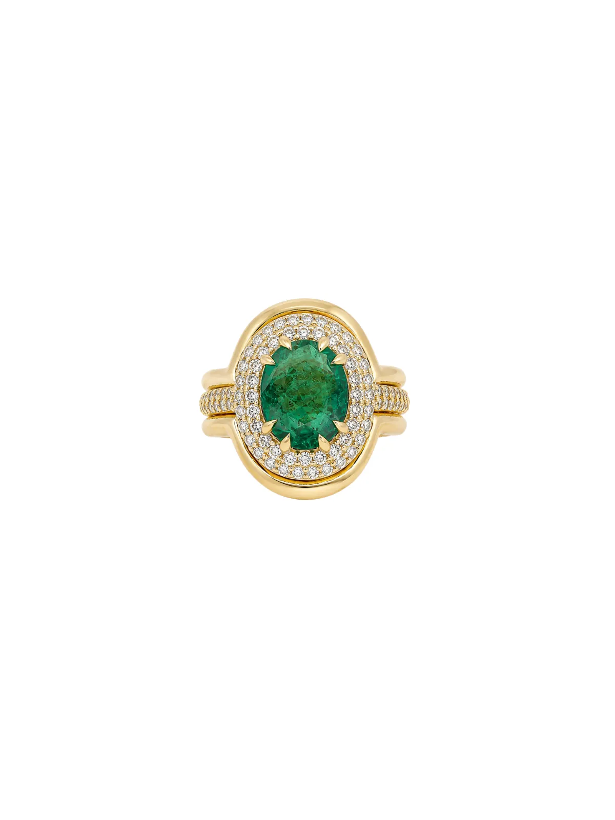2.37ct Diamond Emerald 18K Gold Signet Ring sold by Wish Fine Jewelry