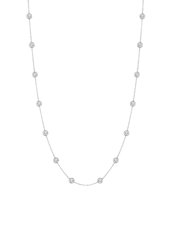 0.88ct Diamond 18K Gold By The Yard Necklace made by Wish Fine Jewelry