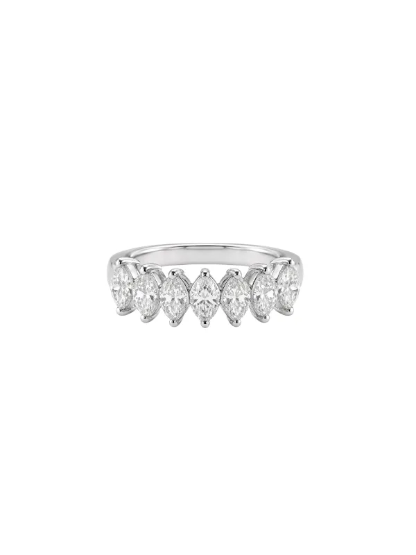 2.25ct Diamond 18K Gold Marquise Half Eternity Ring made by Wish Fine Jewelry