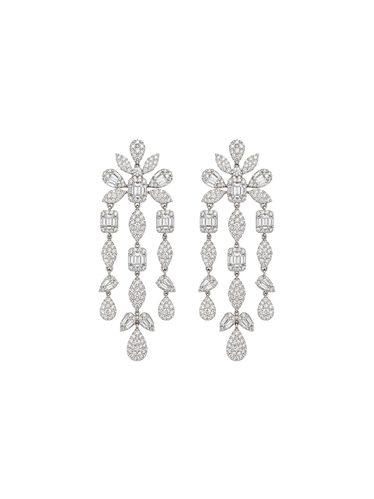 1.50ct Diamond 18K Gold Illusion Cascade Earrings sold by Wish Fine Jewelry