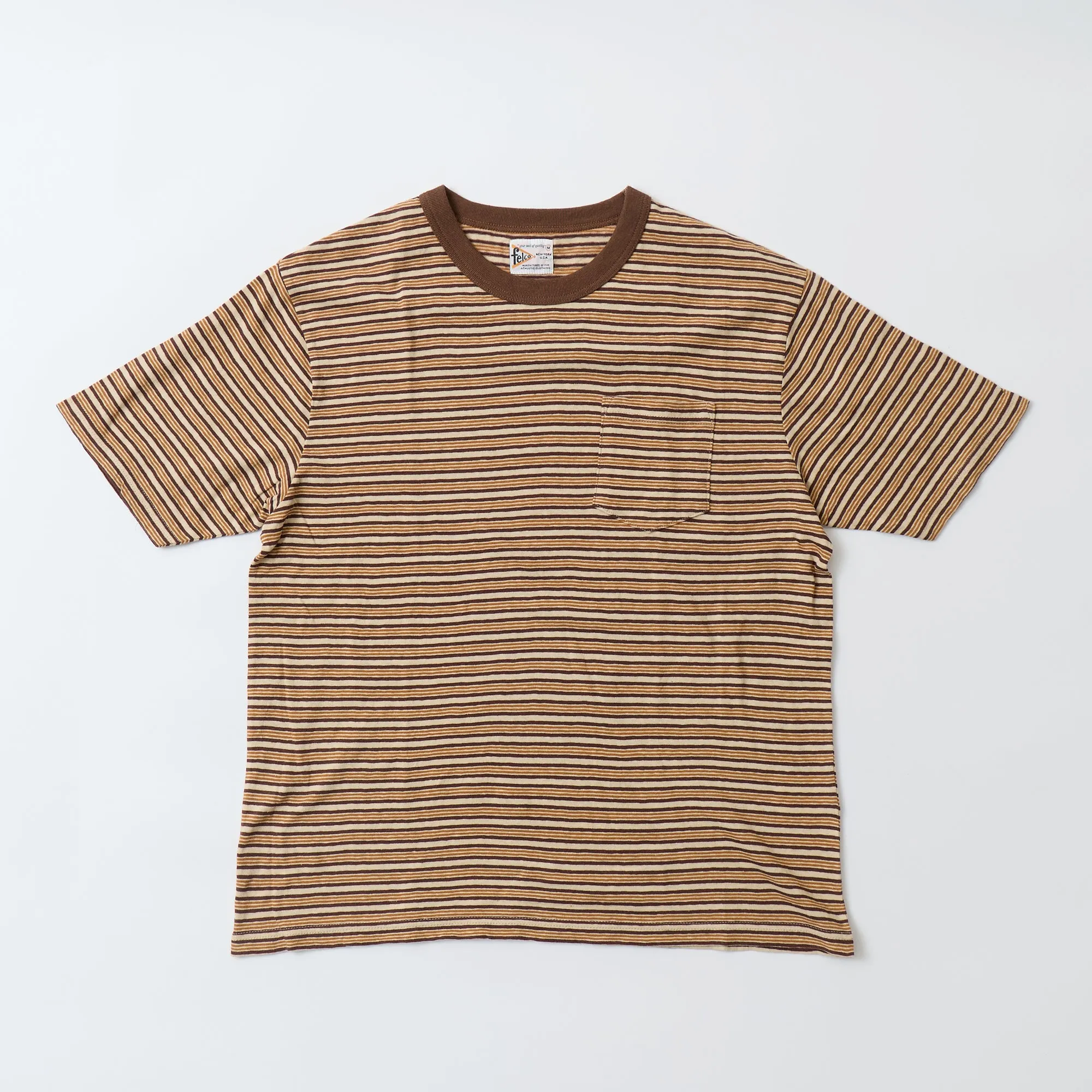 FELCO S/S CREW POCKET TEE - OLD PAPER STRIPE sold by Felco