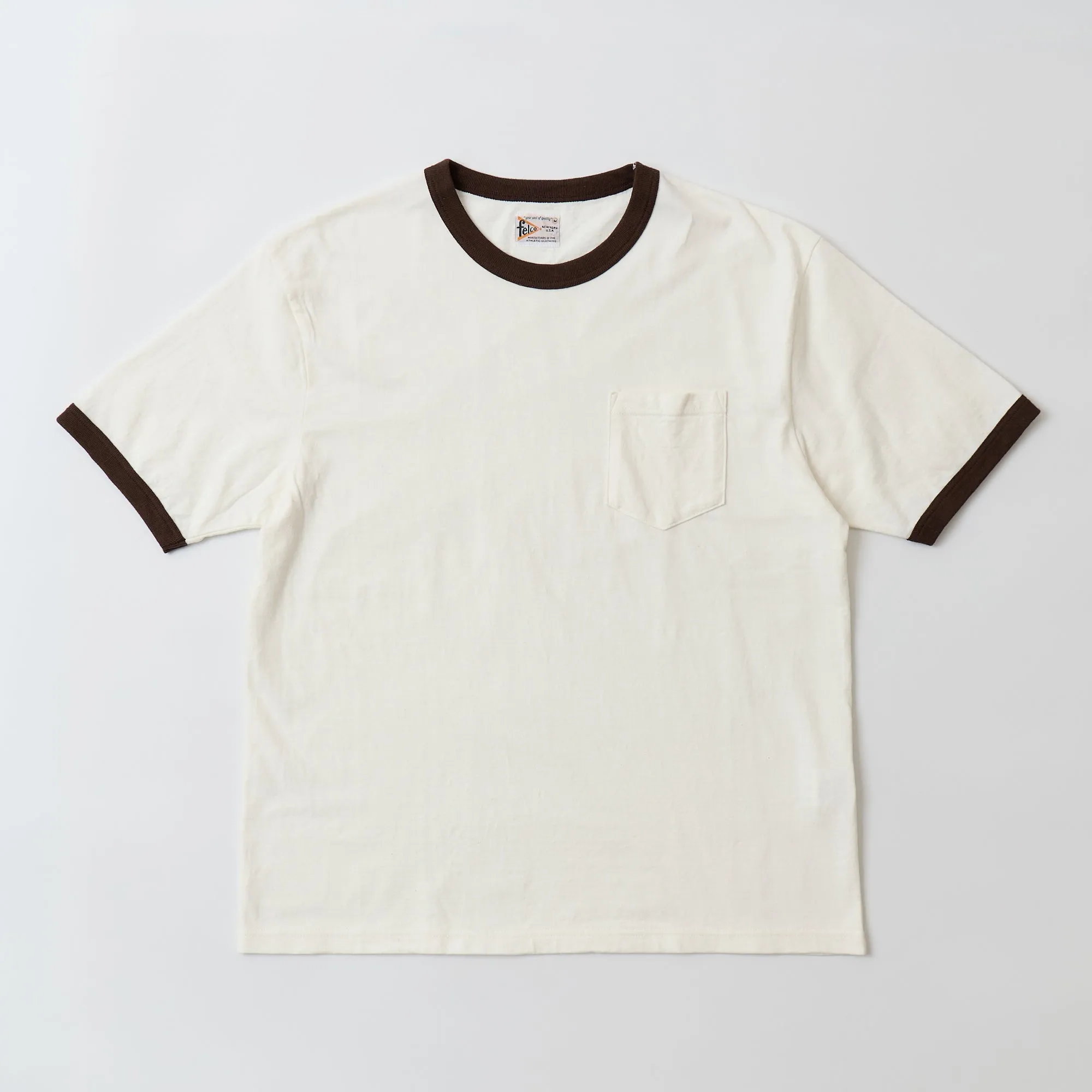FELCO S/S RINGER POCKET TEE 8812 VINTAGE JERSEY - WHITE sold by Felco